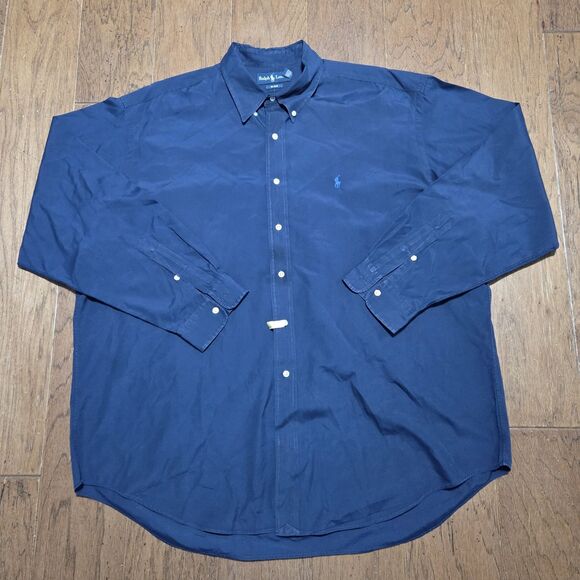 Ralph Lauren Polo Shirt Mens 2XL Navy Blue Blake Button Down Classic Fit - Picture 1 of 6
